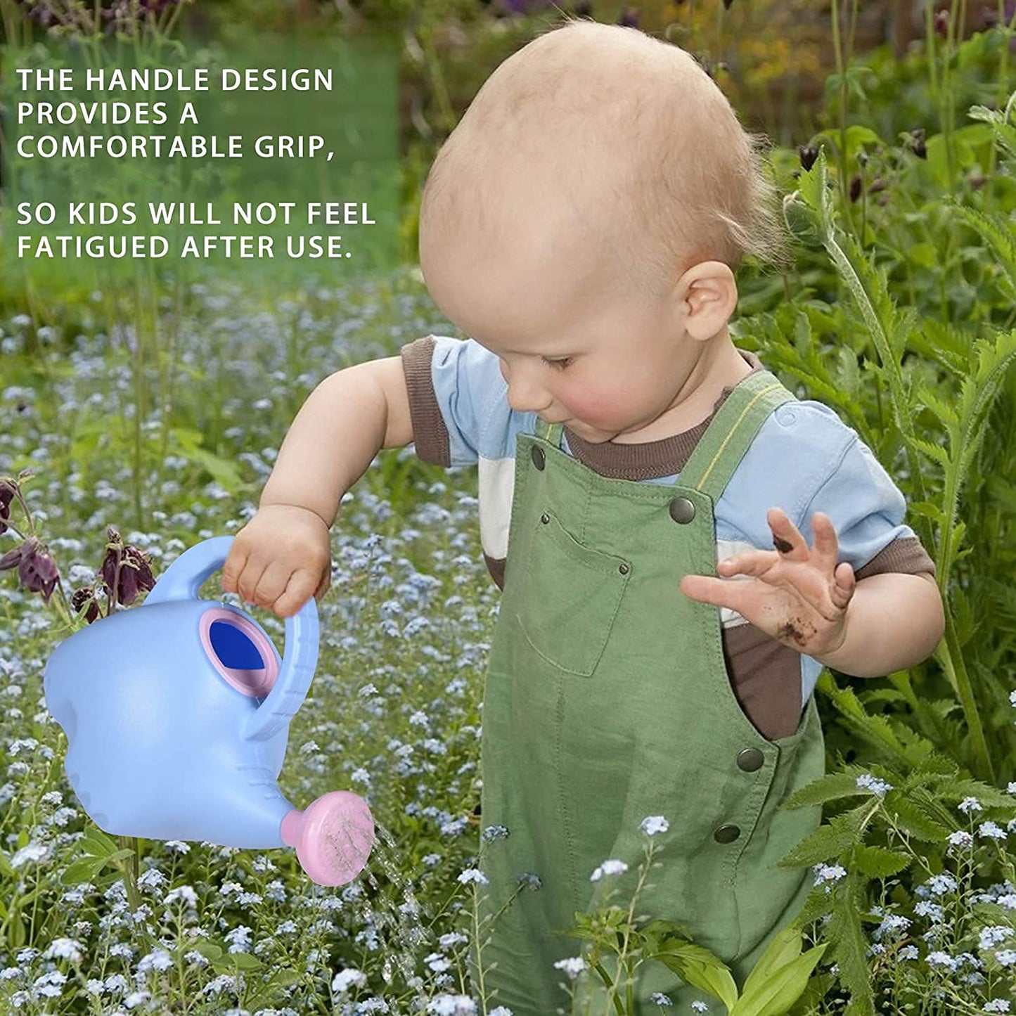 LOYUYU 0.4 Gallon Plastic Watering Can Small Lightweight Cute Indoor Outdoor Garden Plants, Watering Can with Shower Head Elephant: Pink
