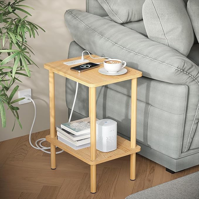 Apicizon 2 Tier End Table Set of 2, Small Side Table