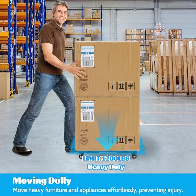 Adjustable Moving Dolly, Furniture Dolly Heavy Duty 1200 Lbs Load Capacity