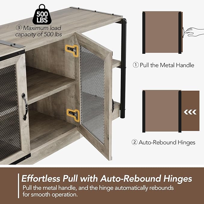 GarveeHome TV Stand for 65+ Inch TV, Rustic Entertainment Center TV Media
