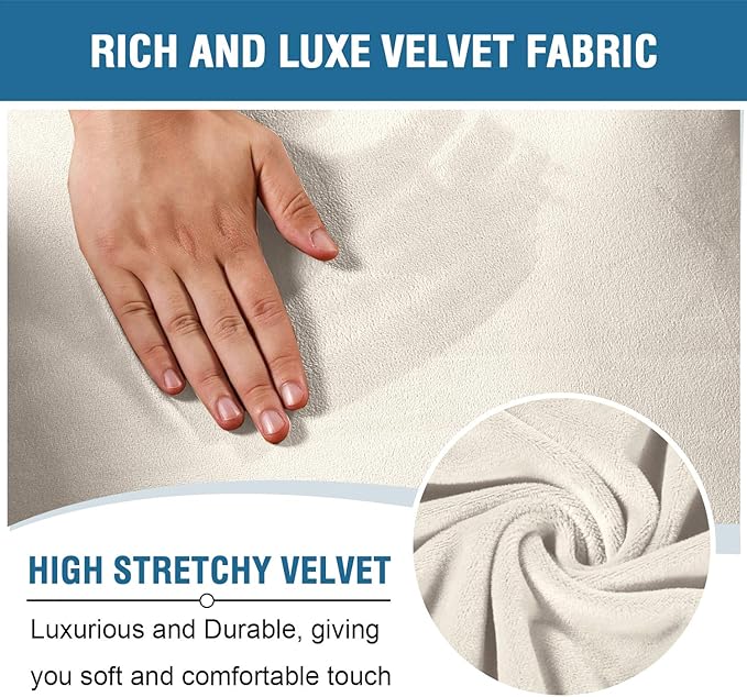 H.VERSAILTEX Velvet Stretch Recliner Couch Covers 4-Pieces Style Recliner Chair