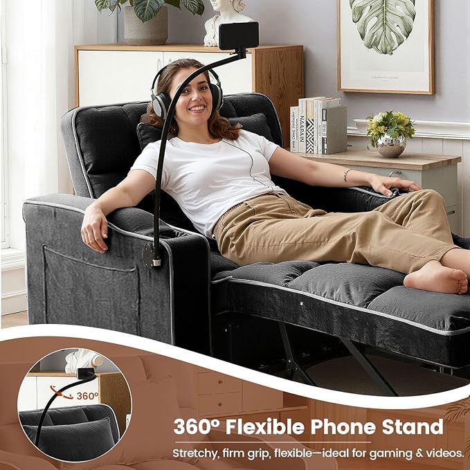 Convertible Sleeper Chair Bed, Pull Out Chair Sleeper