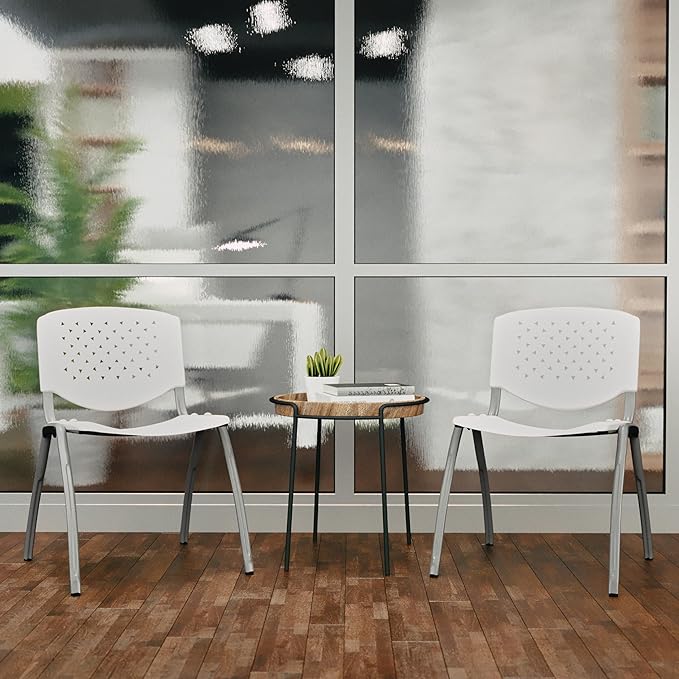Flash Furniture HERCULES Series 880 lb. Capacity White Plastic Stack Chair