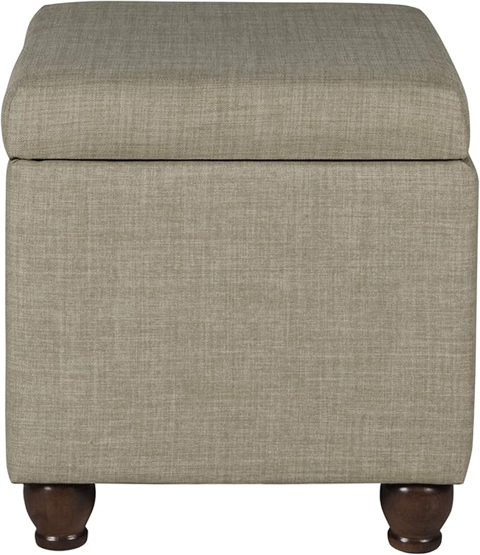 Homepop Home Decor | Upholstered MediumRectangular Storage Ottoman | Hinged Lid