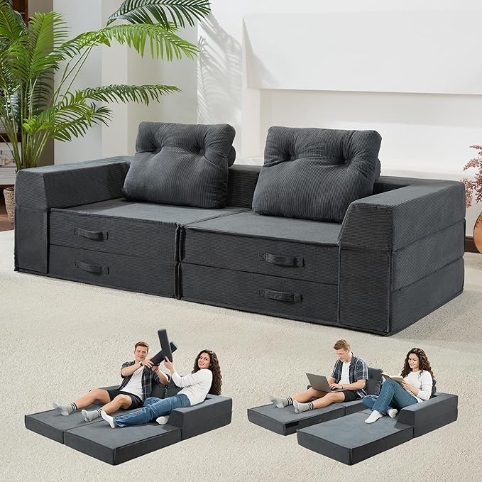 Folding Sofa Bed, 4 in 1 Convertible Sleeper Chair