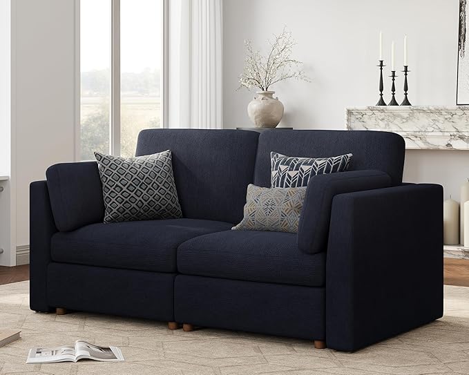 Oversized 2 Seater Modular Sectional Sofa, Solid Wood Frame Sofa, Removable