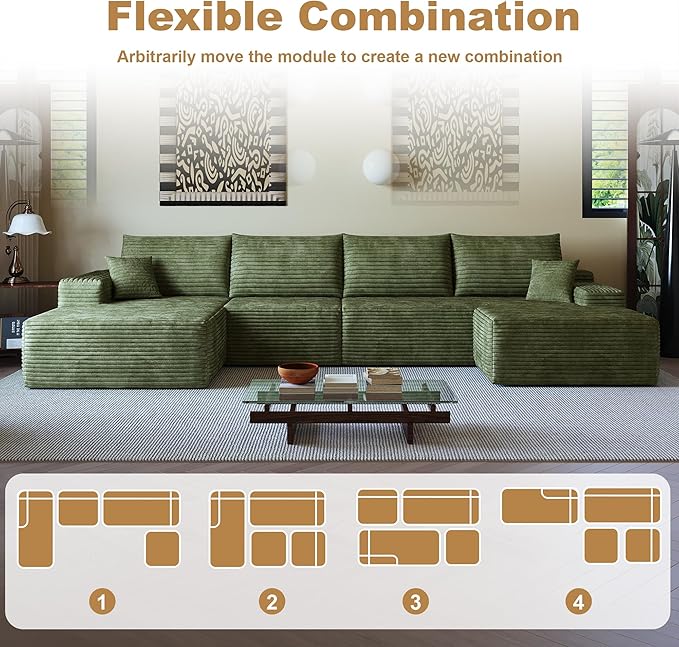 136" Sectional Couches for Living Room Cloud Couch Sofa