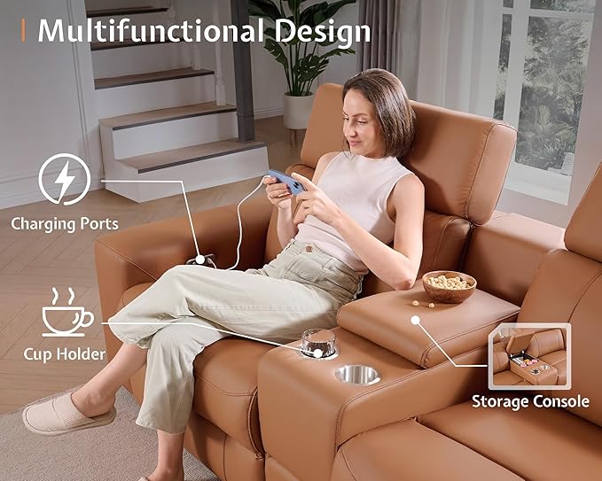 AMERLIFE Power Recliner Sectional Sofa