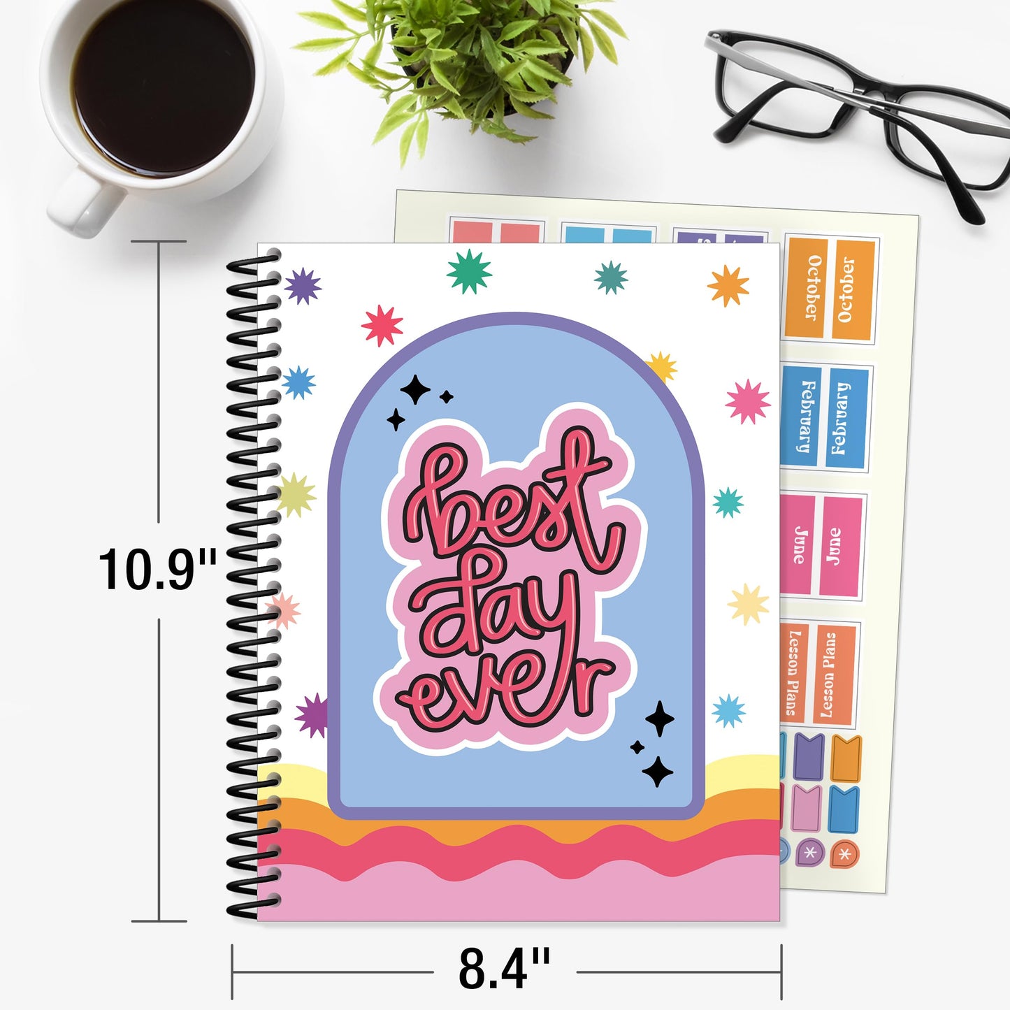 Carson Dellosa Retro Remix Teacher Planner 2026-2027, Undated 8" x 11" Lesson Plan Book With Retro Stickers, Class Schedule, Weekly Calendar, Homeschool & School Supplies, Groovy Classroom Must Haves