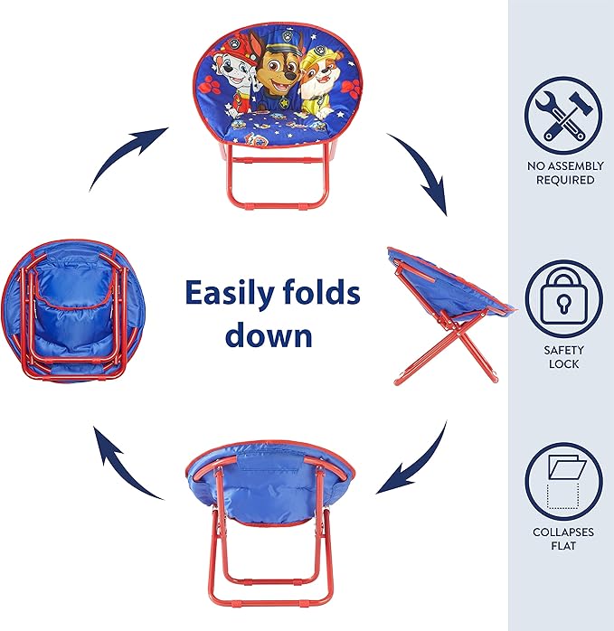 Paw Patrol Chase, Rubble and Marshall Toddler 19” Folding Saucer™ Chair