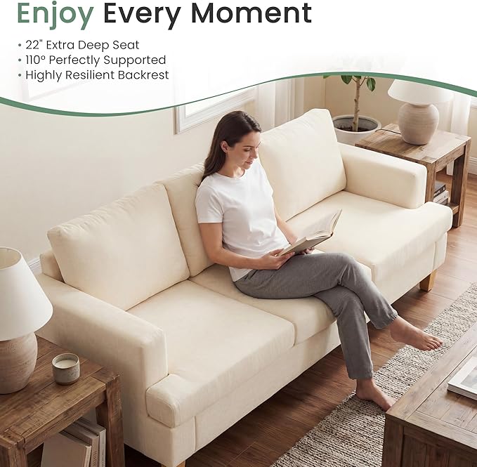 YOUDENOVA Sofa, 2 Piece Set Comfy Couch, 3 Seater & Loveseat Sofa