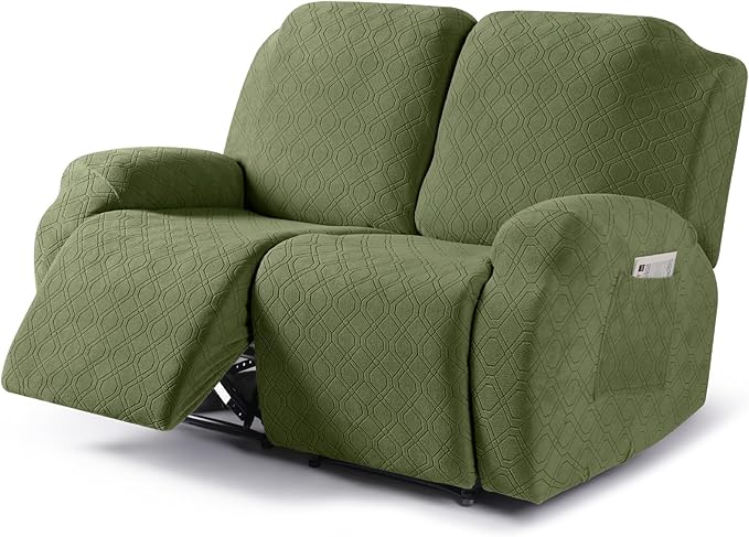 VANSOFY Loveseat Recliner Covers, 2-Pieces Stretch Reclining Couch Cover