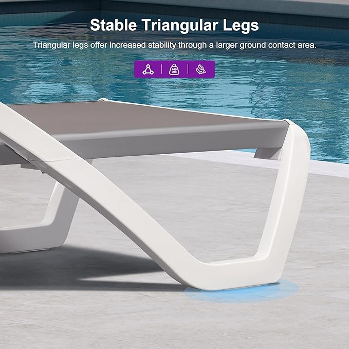 PURPLE LEAF Patio Chaise Lounge Chair