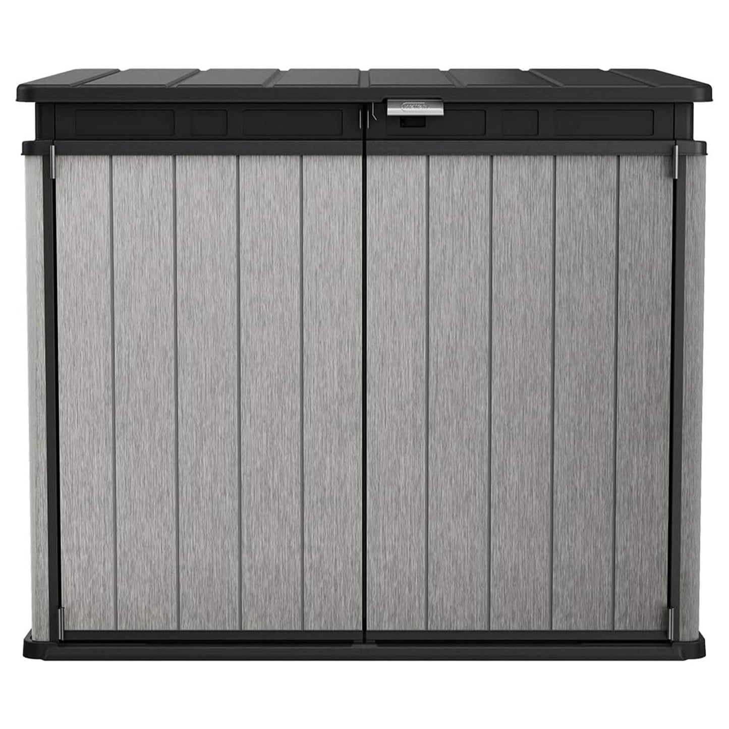 Keter Outdoor Storage Box & Shed for House, Patio & Yard, Elite Store, 4.6 x 2.7 Ft, Gray - Portable Utility Deck and Cabinet for Tools, Equipment, and Garbage