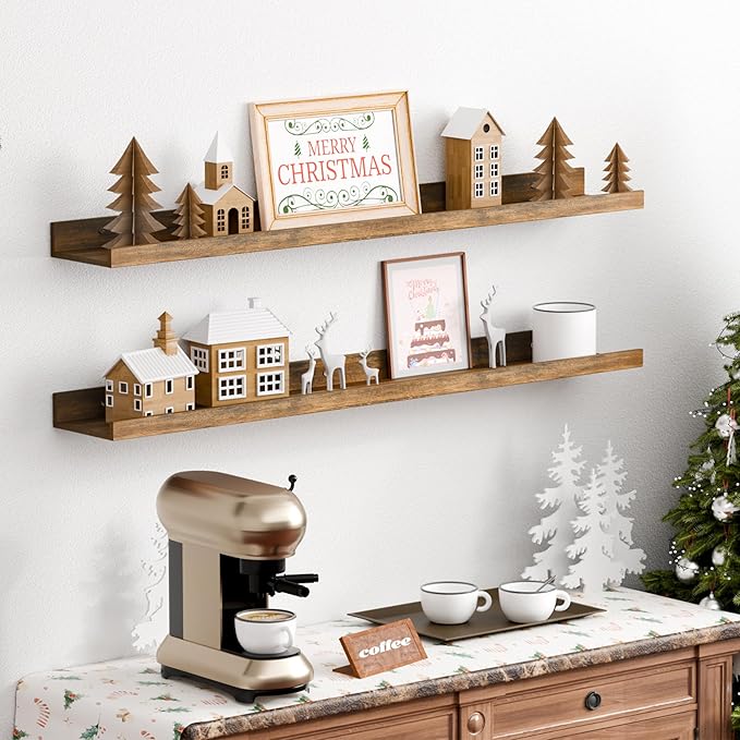 upsimples Floating Shelves for Wall, 35.5 Inch Shelves for Decor Storage Set of