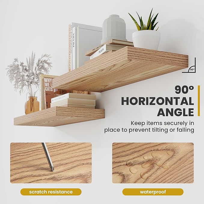 Acovy 30 Inch Floating Shelves, 9.3" Deep Floating Shelf Wall Mounted, Rustic