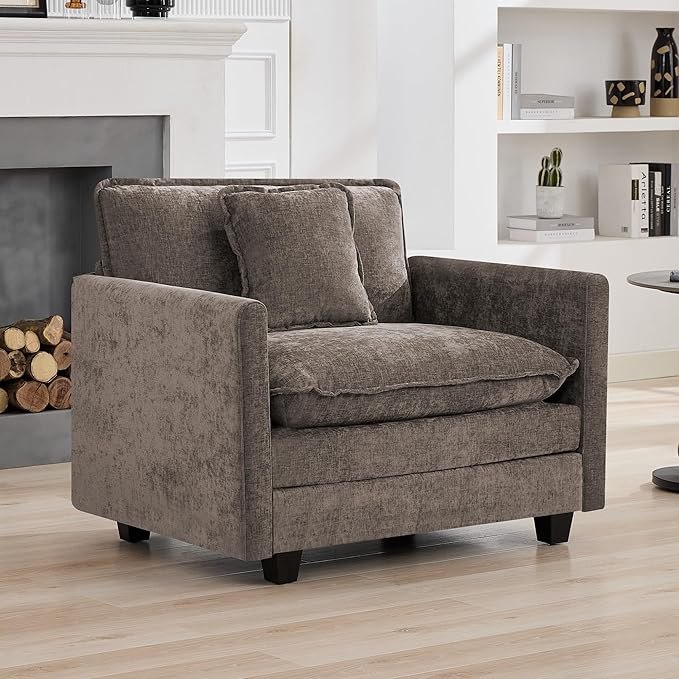 WUTUTUEE 41'' Modern Chenille Oversized Chair, Upholstered Accent Living Room