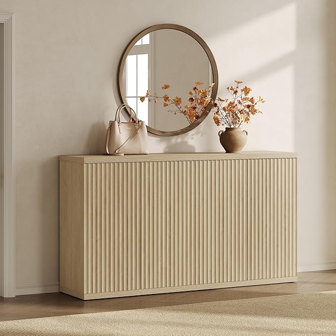 SICOTAS Buffet Cabinet with Storage Accent Sideboard Modern Credenza with Doors