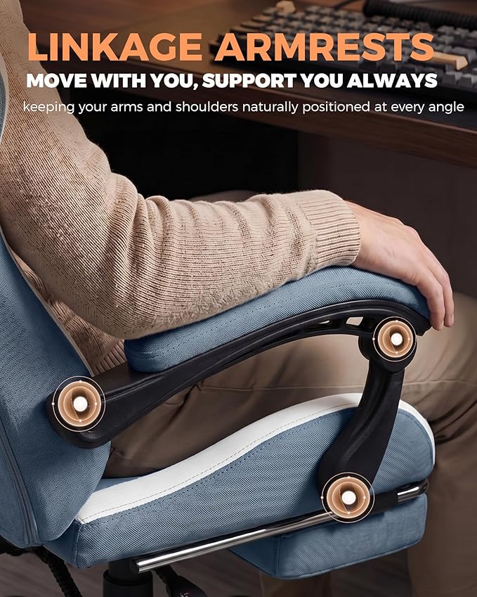GTPLAYER Gaming Chair with Foot Rest & Pocket Spring Cushion, Ergonomic High