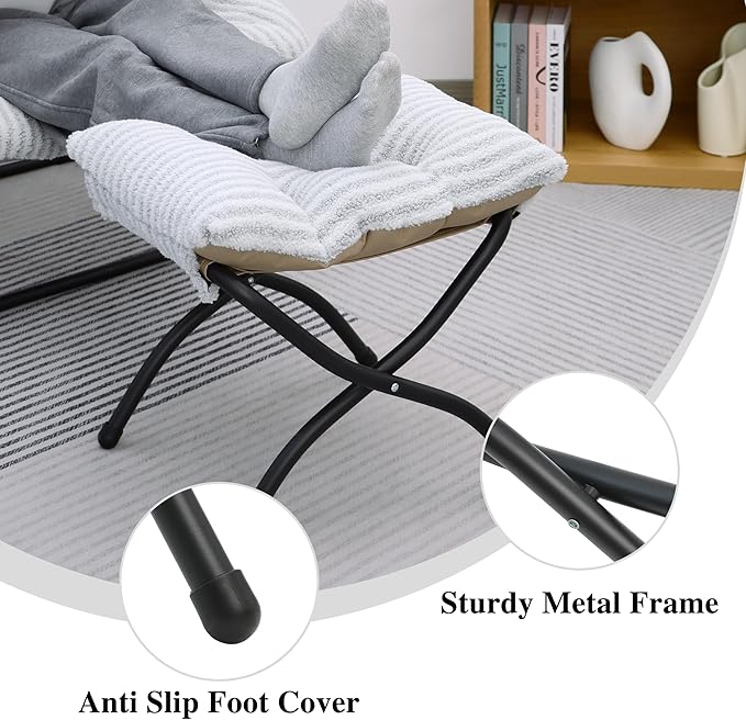 15" Folding Ottoman, Foldable Footrest Stool, Portable Small Foot Stool