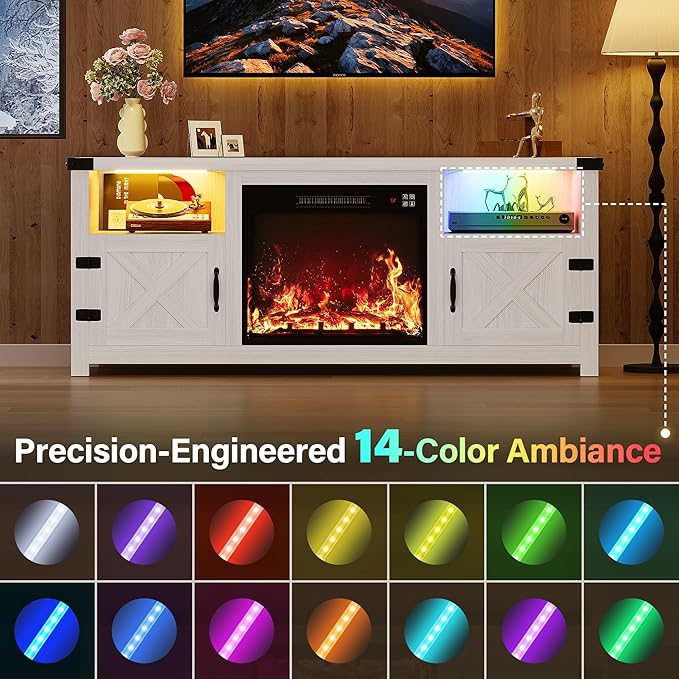 YESHOMY LED Fireplace TV Stand