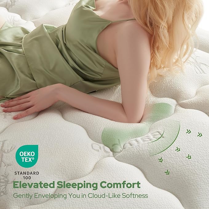 BEDLORE Queen Mattress Topper Viscose Derived from Bamboo, Thick Pillow Top