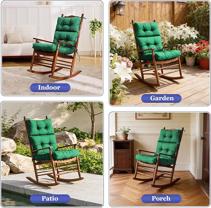 Rocking Chair Cushion, Waterproof and Fade-Resistant Adirondack Rocker Cushions