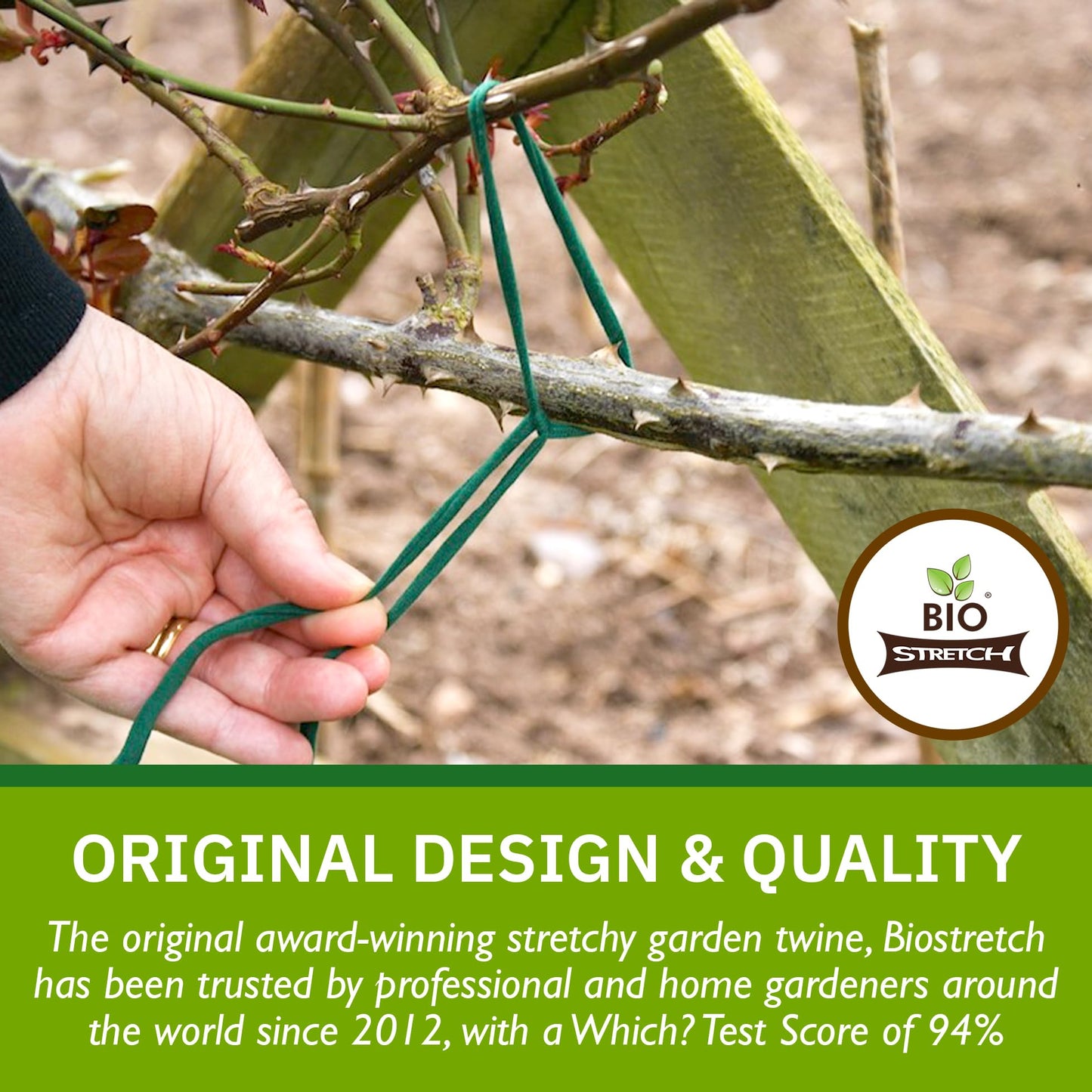 Biostretch Soft Garden Plant Ties for Indoor & Outdoor Plants - Strong & Stretchy Cut-to-Length Plant Tape for Climbing Plants, Tomato Vines & Home Gardening (656 ft / 200M)
