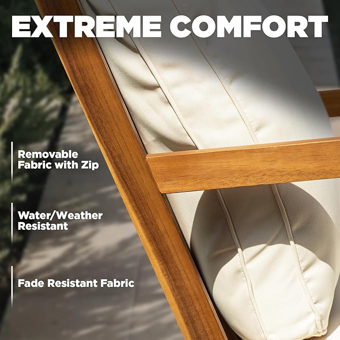 IDZO Rocking Chairs Design Heavy Duty 400lbs Capacity Wood Patio Bistro Set 3
