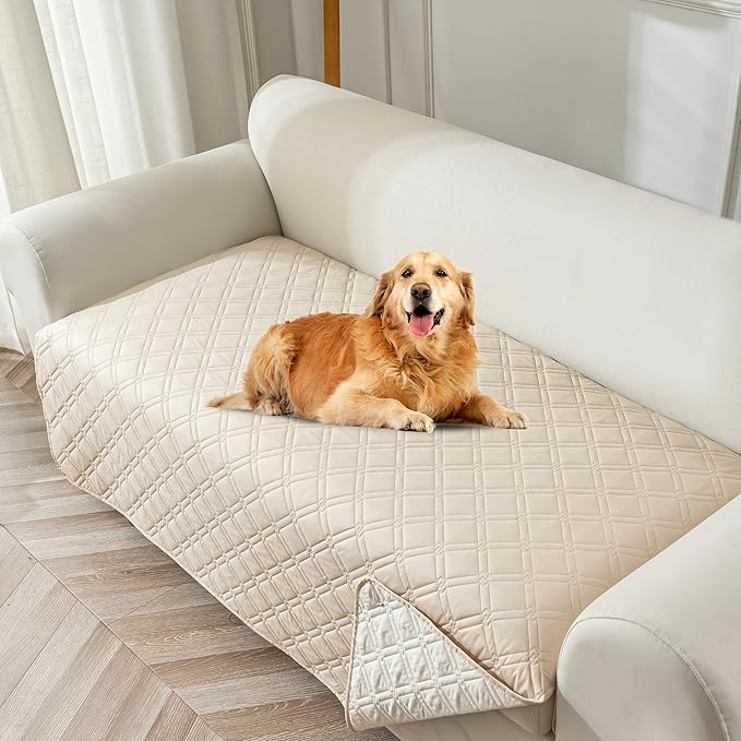Genina Waterproof Couch Cover, Washable Anti-Slip 78inch Sofa Covers