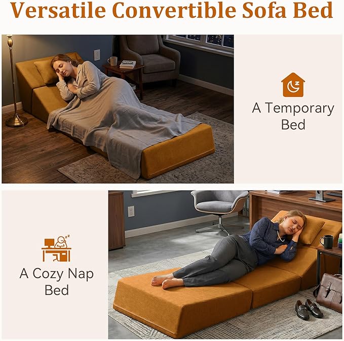 Fold Out Chair Bed, Folding Sofa Bed, 3 in 1 Convertible Sleeper Chair Bed