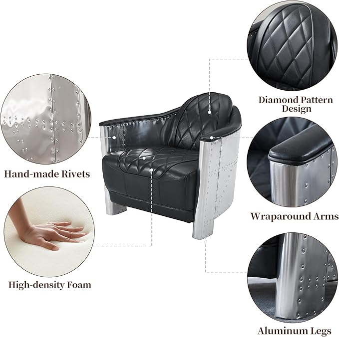 Art Leon Genuine Leather Accent Chairs