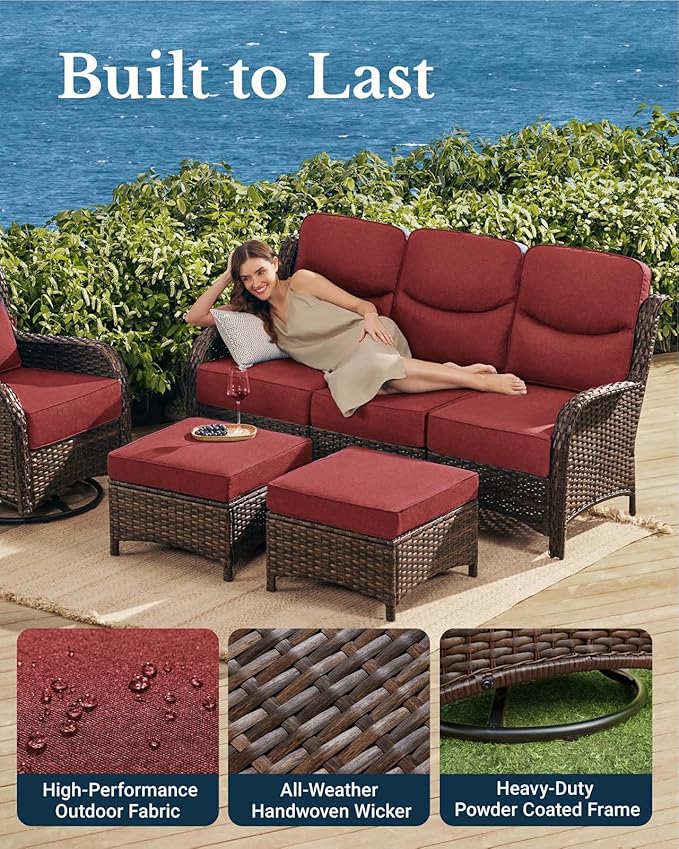 HILLGA Luxury High Back Patio Furniture Set