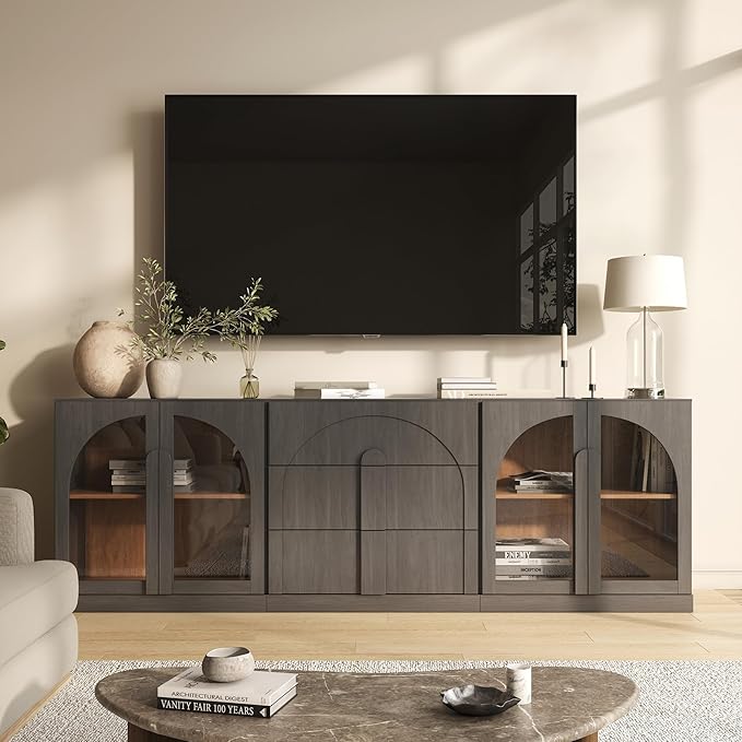 BELLEZE 3-Piece Modular Sideboard Cabinet Freely Configurable, Modern Wood