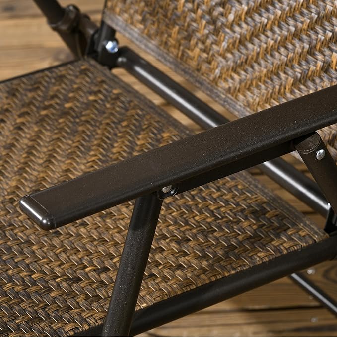 Outsunny 5 Pieces Wicker Patio Dining Set, Foldable Outdoor Table and Chairs