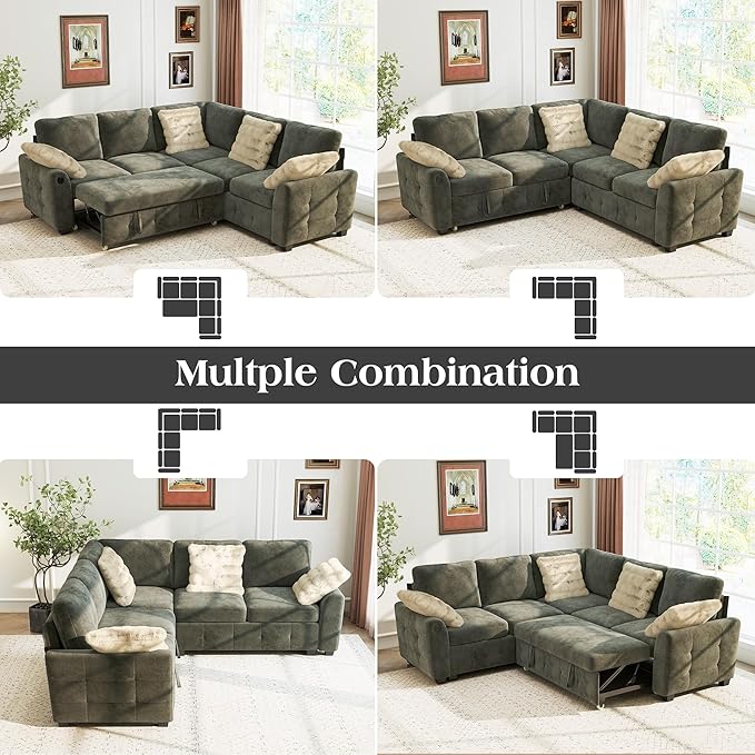 Ihanherry L-Shaped Sectional Sofa Bed