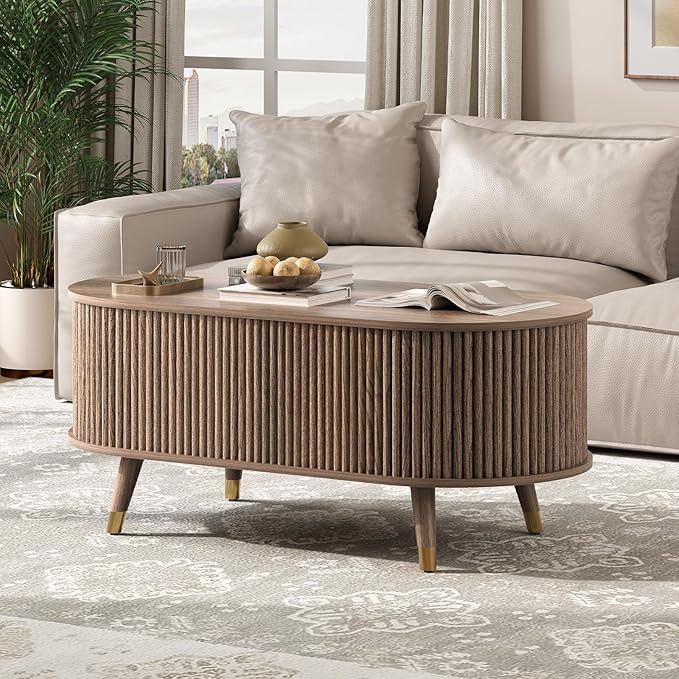 JOINICE 42.5" Oval Lift Top Coffee Table