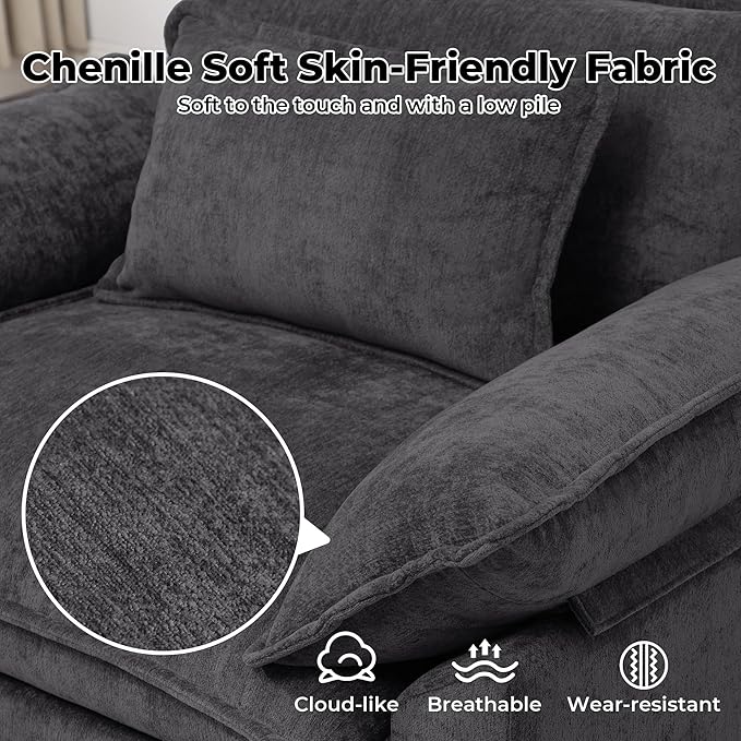 Oversized Accent Chair, Modern Upholstered Armchair Cloud Sofa Chair