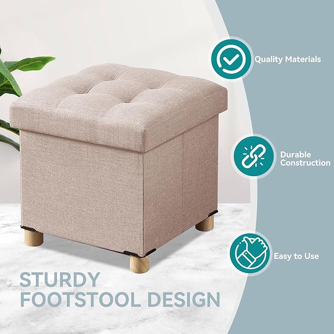 BRIAN & DANY Ottoman with Storage, Small Storage Ottoman