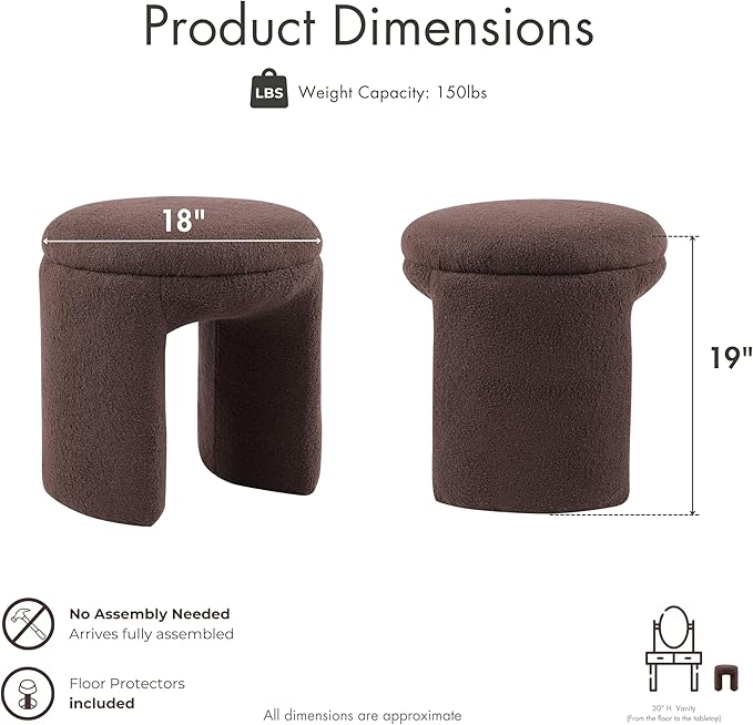Furniture of America Rami Modern 18-inch Solid Wood Upholstered Ottoman
