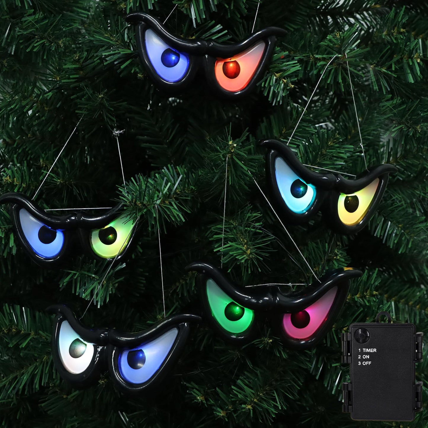 yofit 6.5ft Outdoor Halloween Decorations 5 Pairs Glowing Eyes