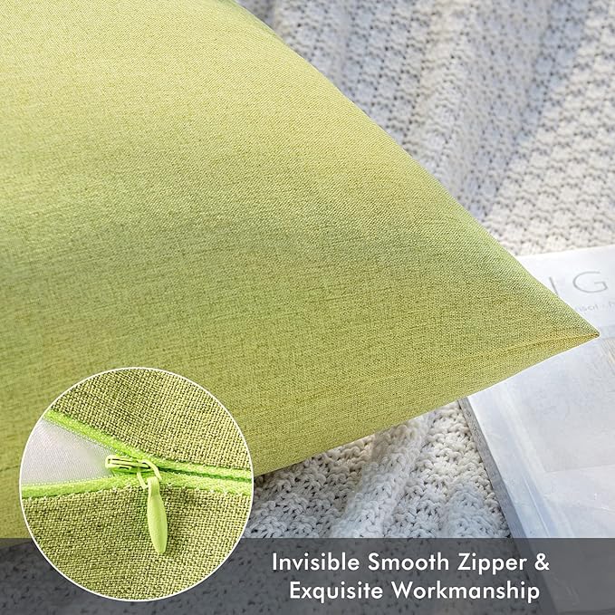 MIULEE Pack of 2 Decorative Outdoor Solid Waterproof Throw Pillow Covers Spring