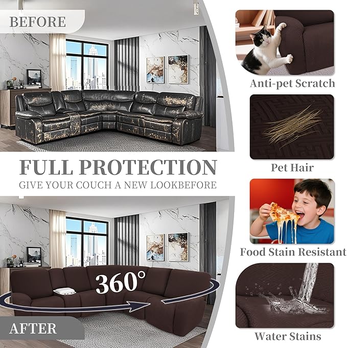 100% Waterproof Sectional Recliner Couch Covers