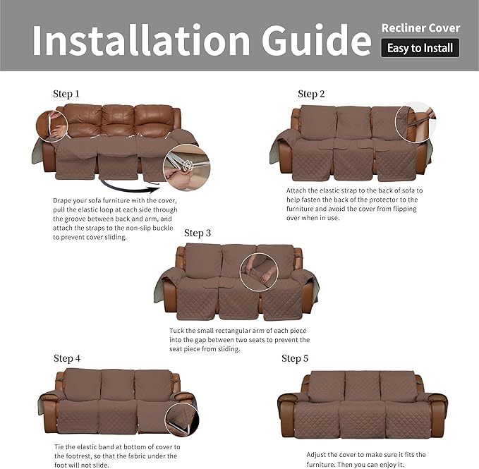 Easy-Going Recliner Sofa Cover, Reversible Couch Cover