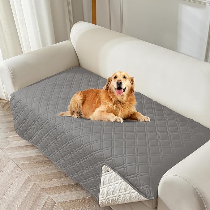 Genina Waterproof Couch Cover, Washable Anti-Slip 78inch Sofa Covers