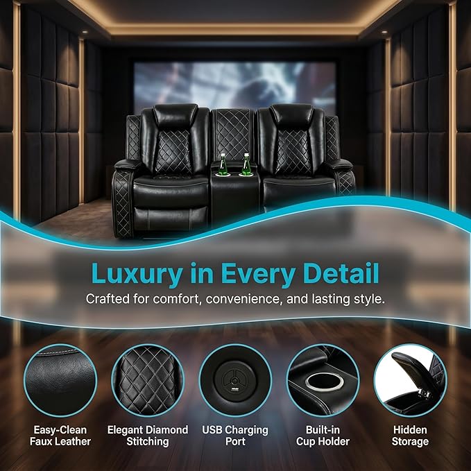 Leather Sofa Set, Power Recliner Sofa Set