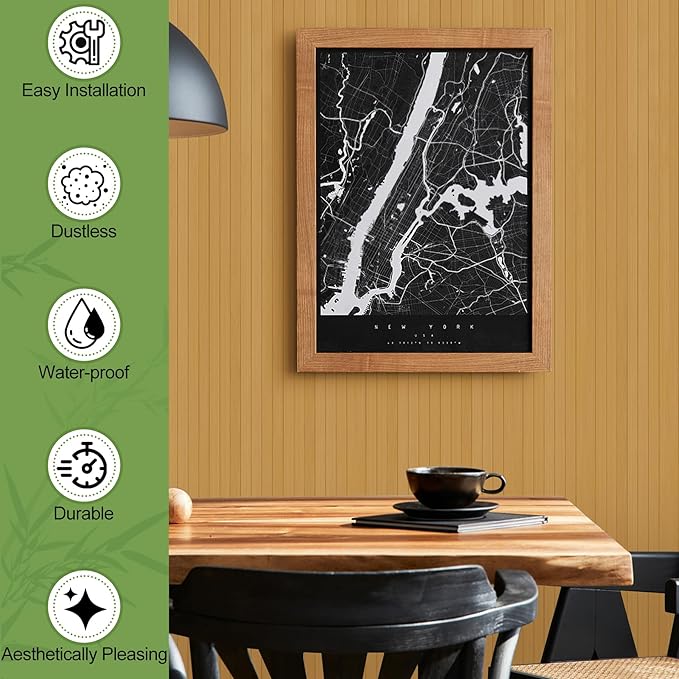 Bamboo Wall Panel for Interior Wall Decor, Renewable Pole Wrap Wainscoting Roll