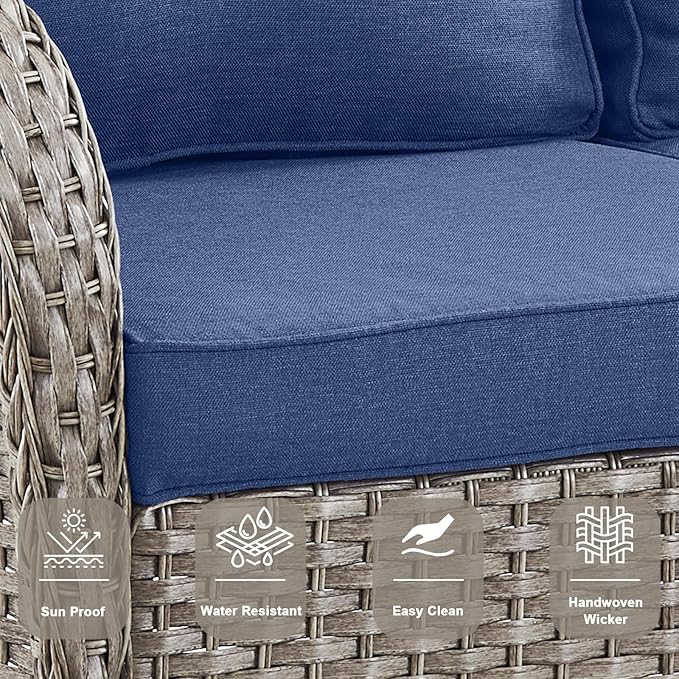 Belord 6 Pieces Wicker Patio Conversation Sets