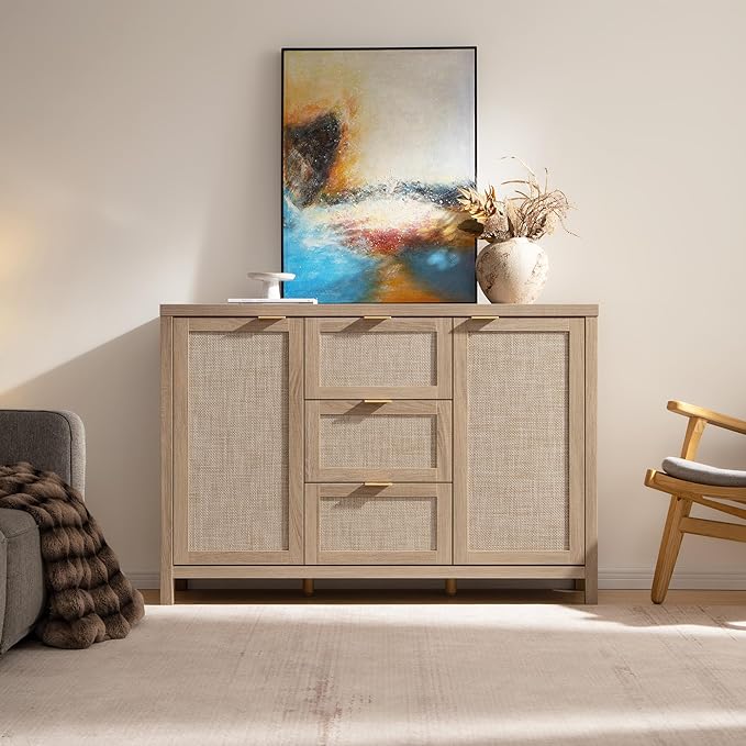 SICOTAS 52" Larger Sideboard Buffet Coffee Bar Cabinet