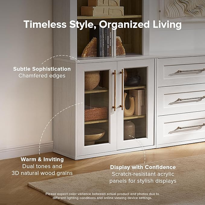 mopio Blake Storage Cabinet, Small Modular Accent Display Sideboard Buffet